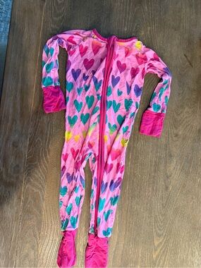 Pink Heart Prints Little Sleepies 6-12 month
